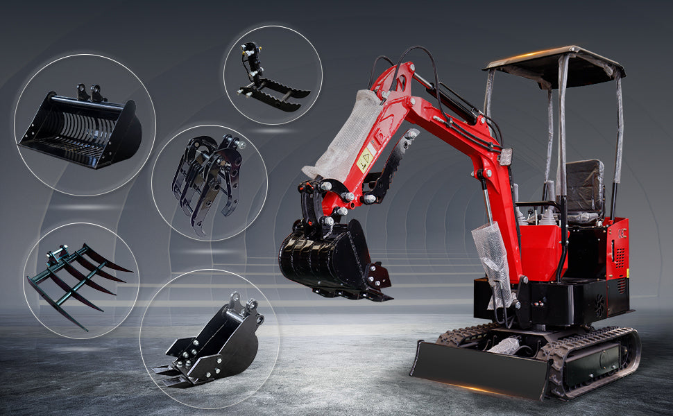 JEMG Rake Metal Wide Backhoe Rake Attachment for Mini Excavator Digger