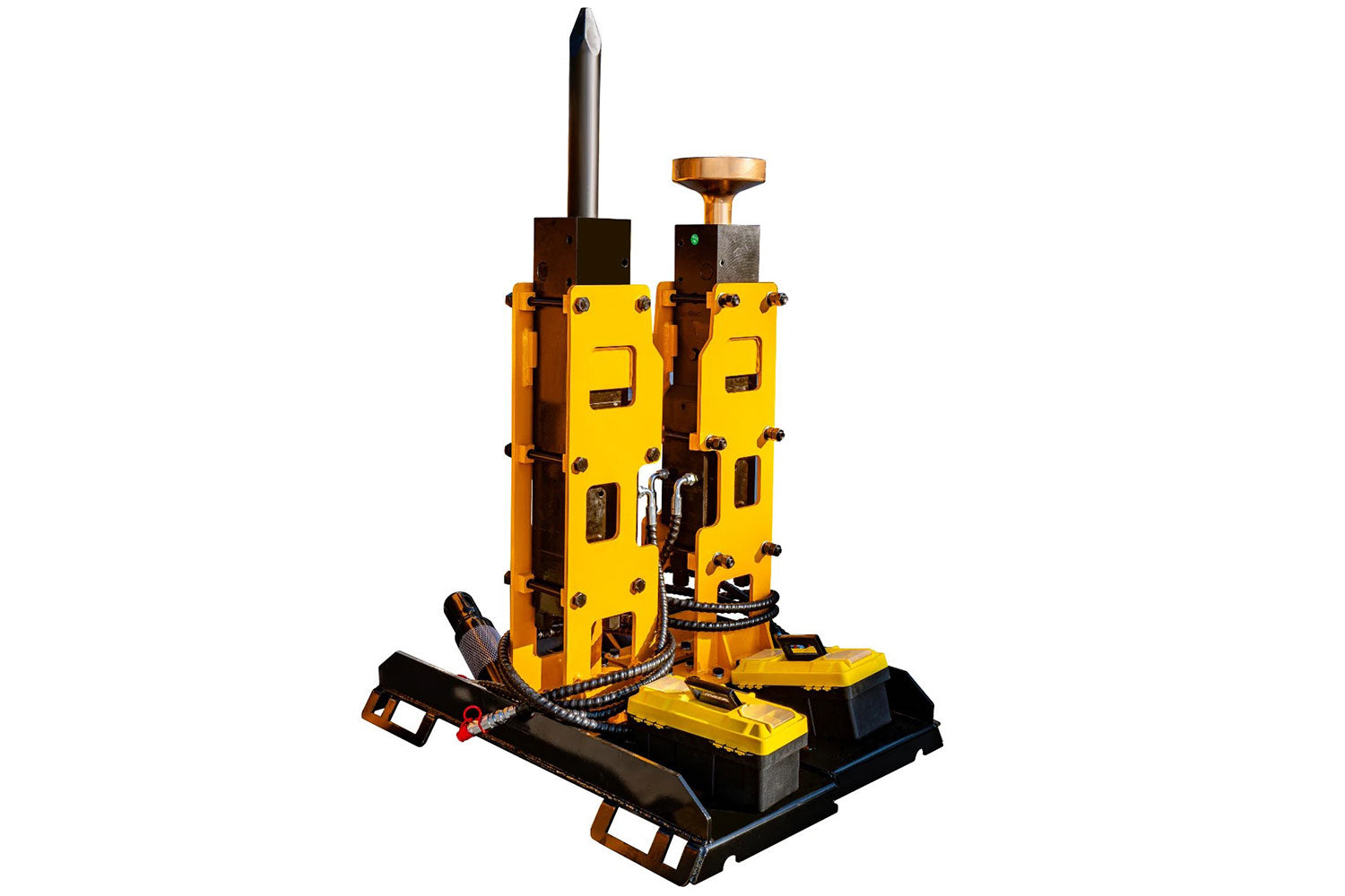 JEMG Hydraulic Breaker Attachment + Pile Driver Attachment for Skid Steer Loader